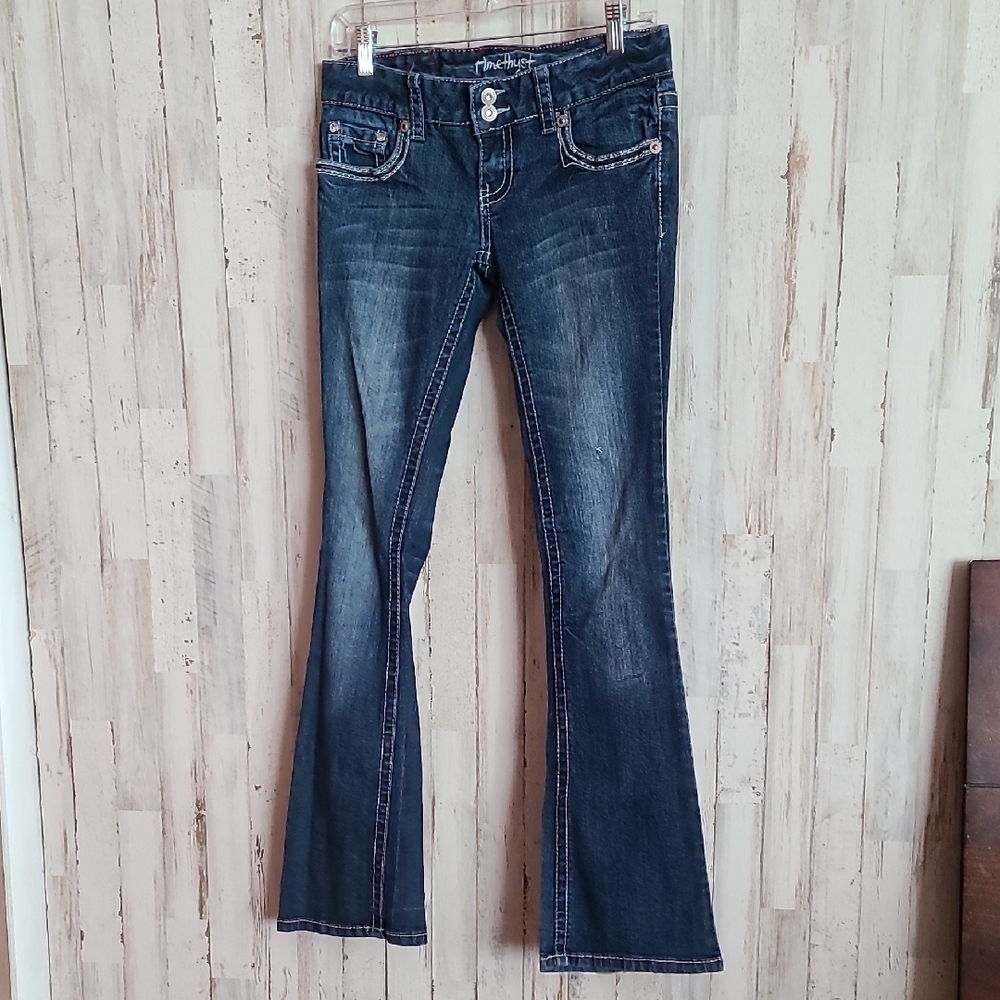 Amethyst Jeans Indigo Flare with Embroidered Pockets - Picture 9 of 13